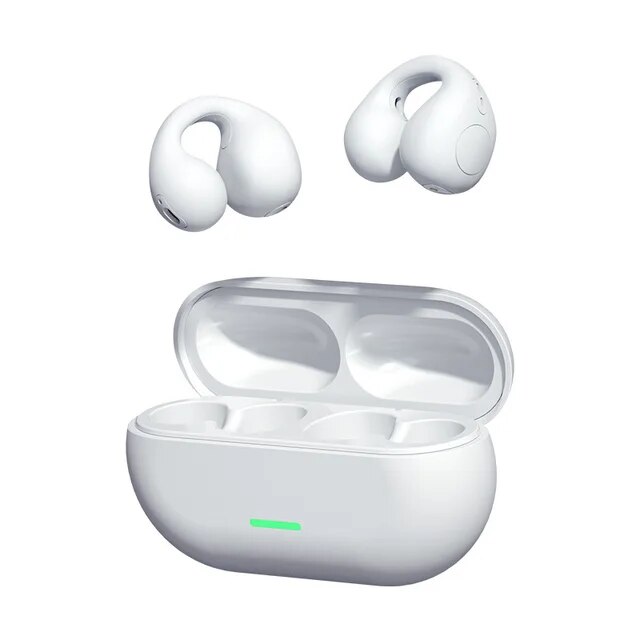 True Bone Conduction Bluetooth Earphones Ear Clip Earring Wireless Headphones with Mic Calling Touch Control Sports Headsets