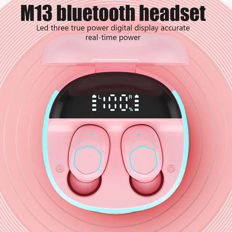 NEW M13 TWS Wireless Earbud Bluetooth 5.2 Earphone In Ear HiFi Stereo Earphone With Mic Waterproof Earplugs Bass Music Headset